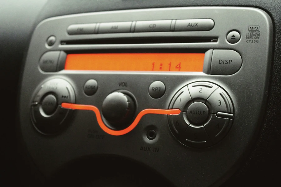 black and red car stereo