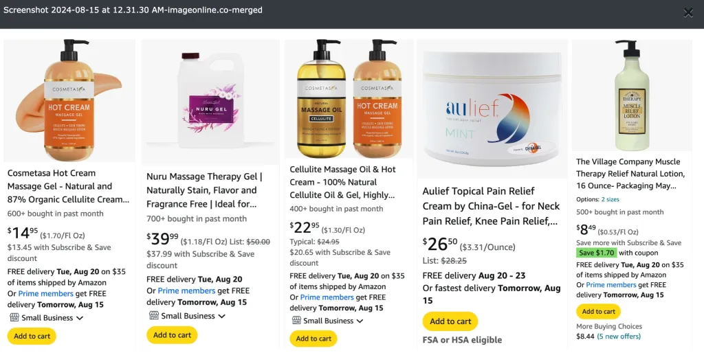 top-selling Massage CreamsGelsOther Products