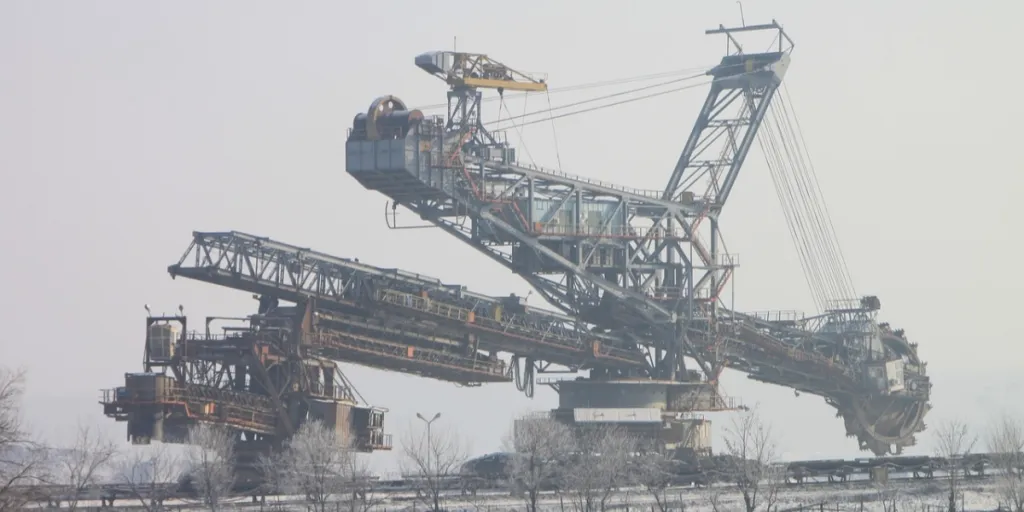 A huge bucket wheel excavator