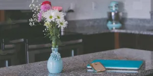 A kitchen counter made of granite