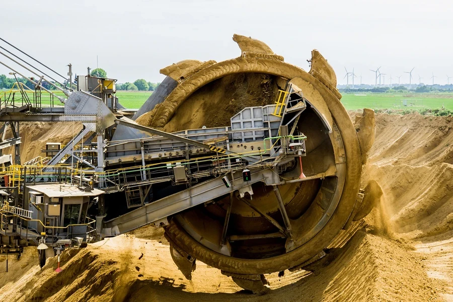 Une petite roue à godets pour excavatrice