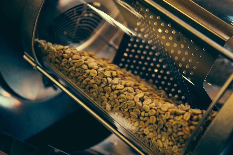 An easy-to-use nut roaster in action