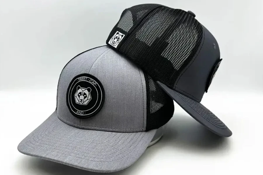 Casquettes de camionneur avec patch tissé brodé de haute qualité