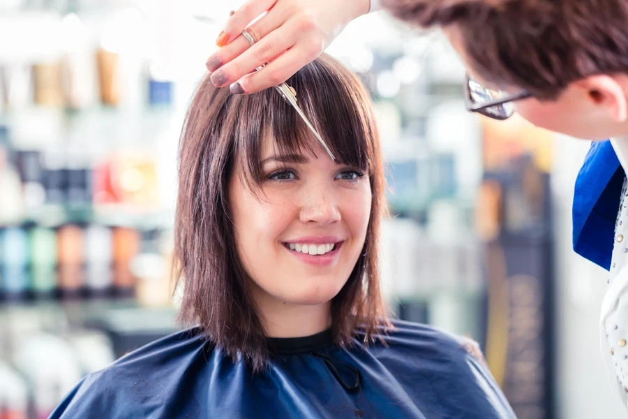 Person getting a haircut