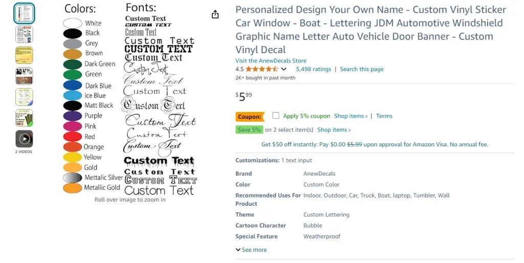 Personalisiertes Design mit Ihrem Namen - Individueller Vinyl-Aufkleber