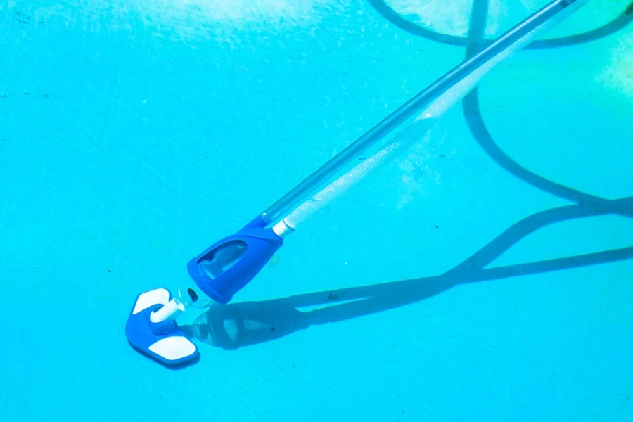 Pool vacuum under the water