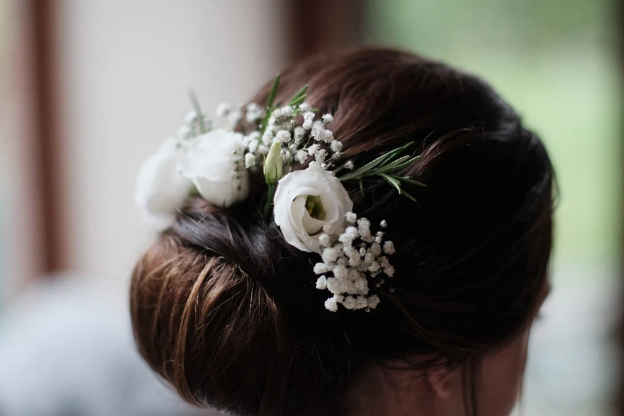 mariée, cheveux, mariage