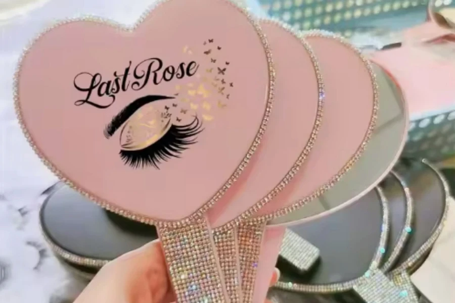 2024 Make Your Brand Pocket Mirror Private Label Single Side Round Mini Pocket Mirror for Makeup Oem Logo