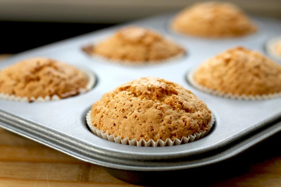 A muffins in a pan