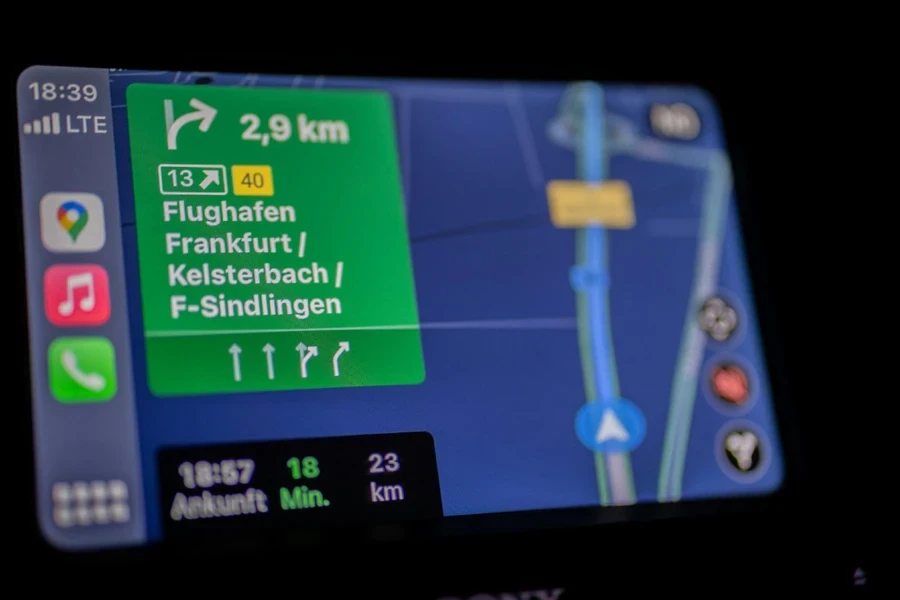 GPS direction Frankfurt, Germany