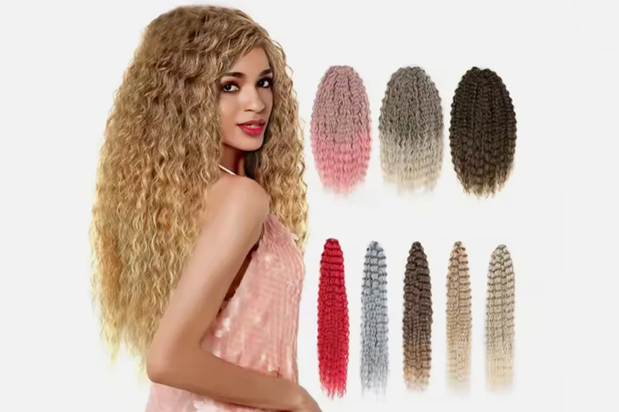 Popular na Rússia Long Synthetic Curly Wave Twist – Loose Deep Wave Crochet Hair Extensions