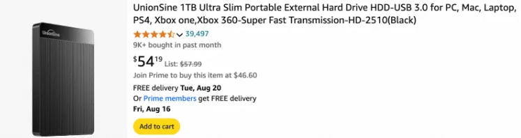 Screenshot of this product on Amazon