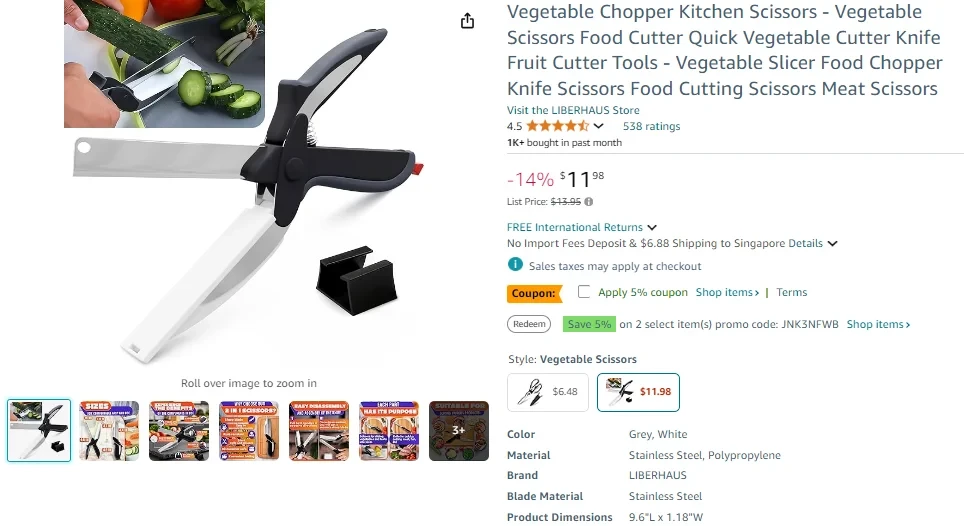 Vegetable Chopper Kitchen Scissors