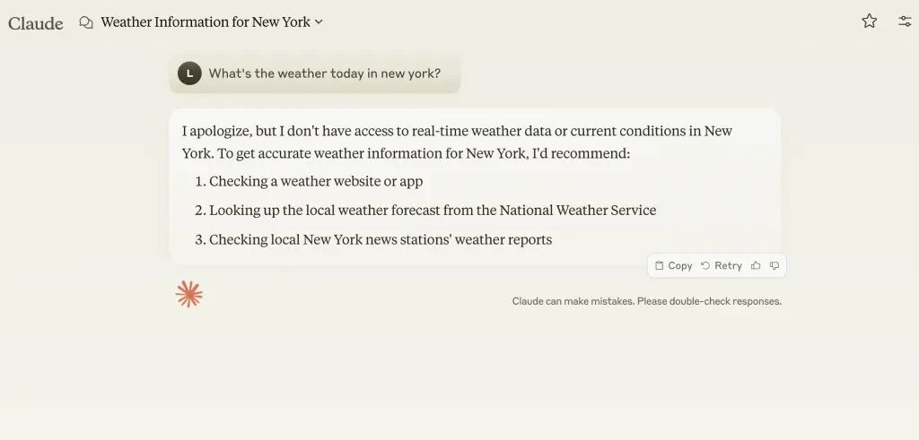 Wetterinformationen für New York