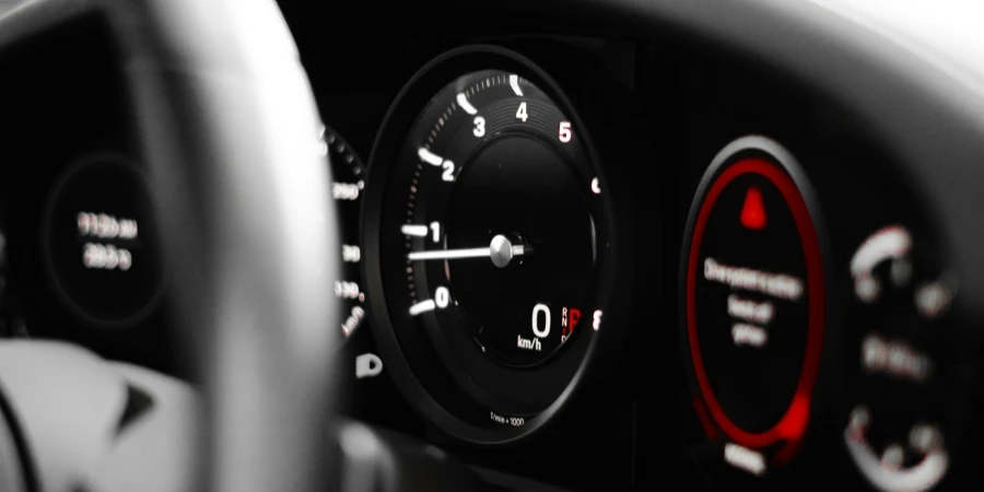 a close up of a car dashboard