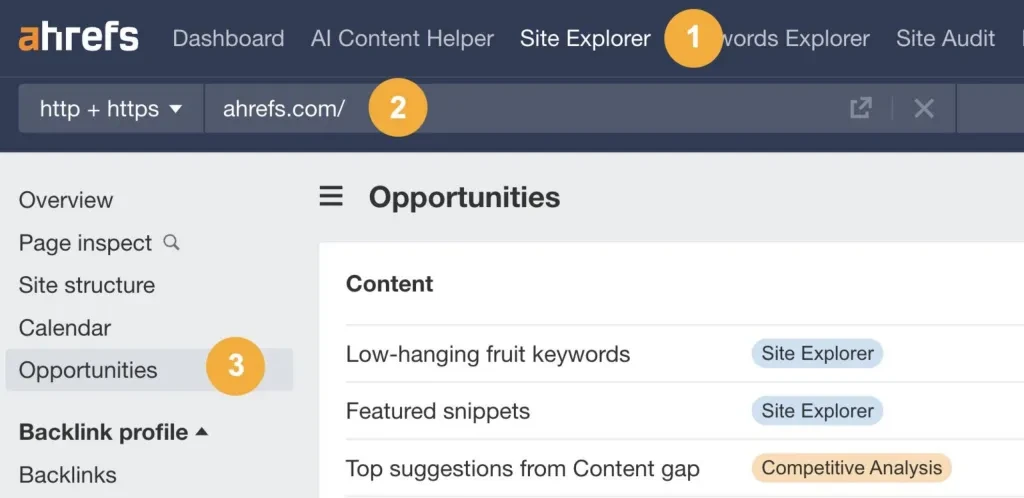 ahrefs opportunities report in site explorer 1-1 scaled