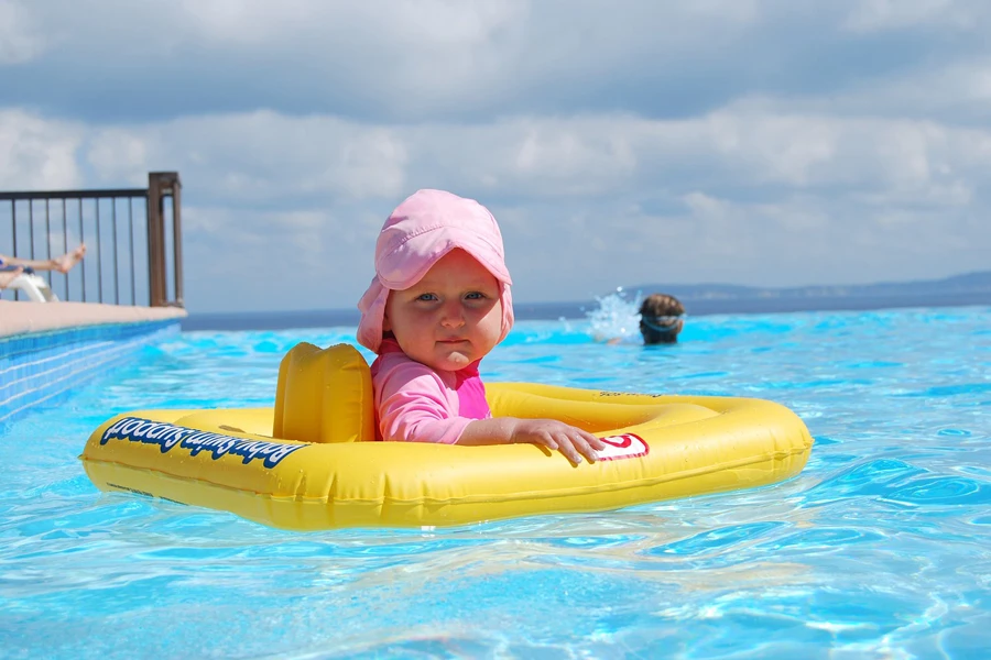 anak, kolam renang, bayi