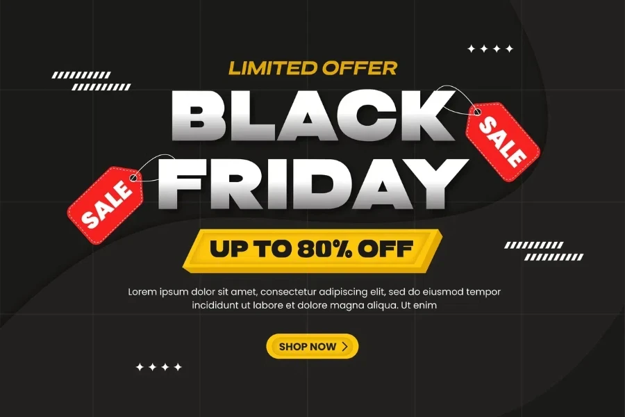 Gráficos de mídia social usados ​​para promover as vendas da Black Friday