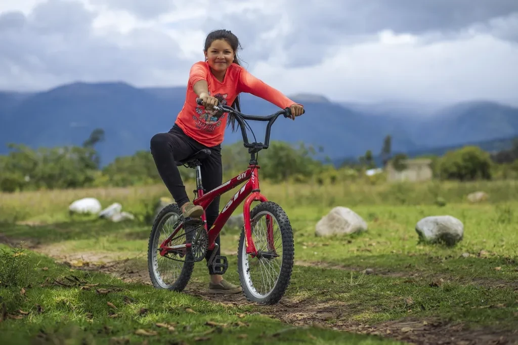 little girl, bike ride, outdoors