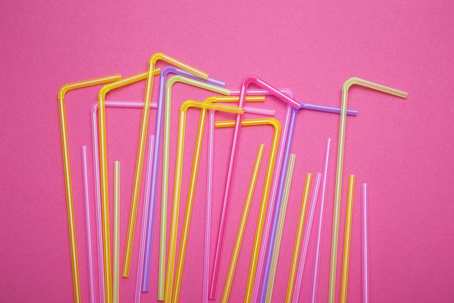 A group of colorful straws