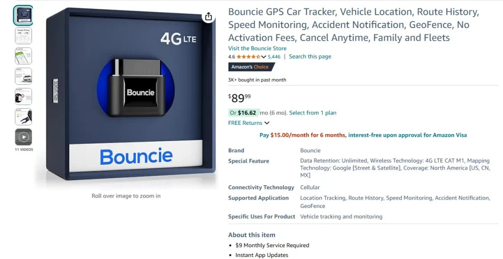 Pelacak Mobil GPS Bouncie