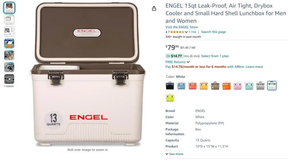 ENGEL 13qt, refrigeratore a tenuta stagna, Drybox