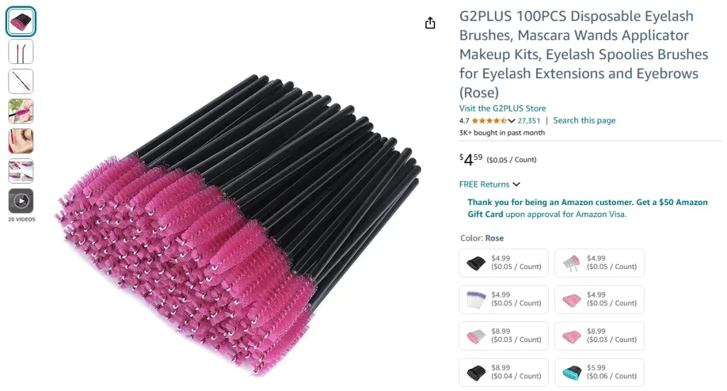 G2PLUS 100PCS Brosses à cils jetables, mascara