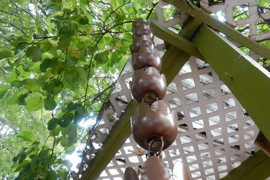 Grandes copas de lluvia de cobre con forma de loto