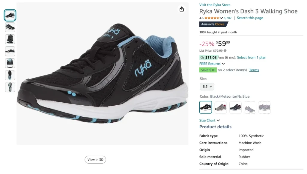 Ryka Women's Dash 3 Walking Shoe