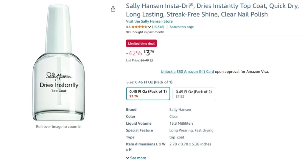 Couche de finition Insta-Dri® de Sally Hansen