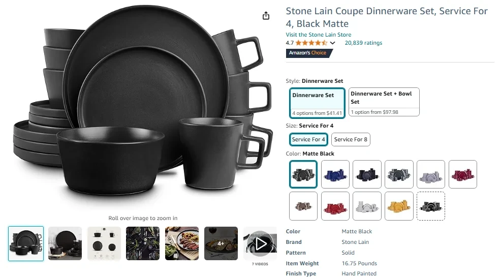 Stone Lain Coupe Dinnerware Set