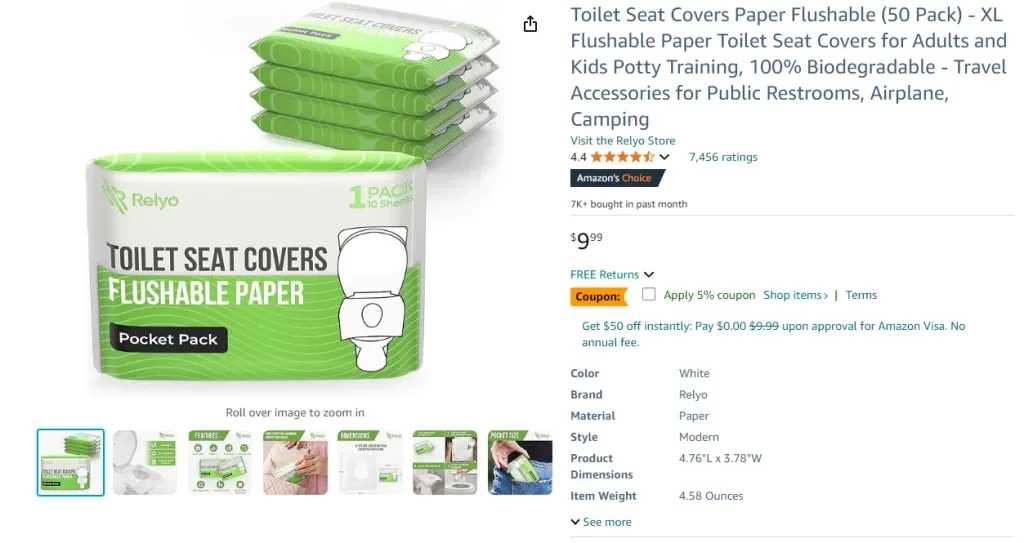 Capas para assento sanitário de papel laváveis ​​(pacote com 50) - XL