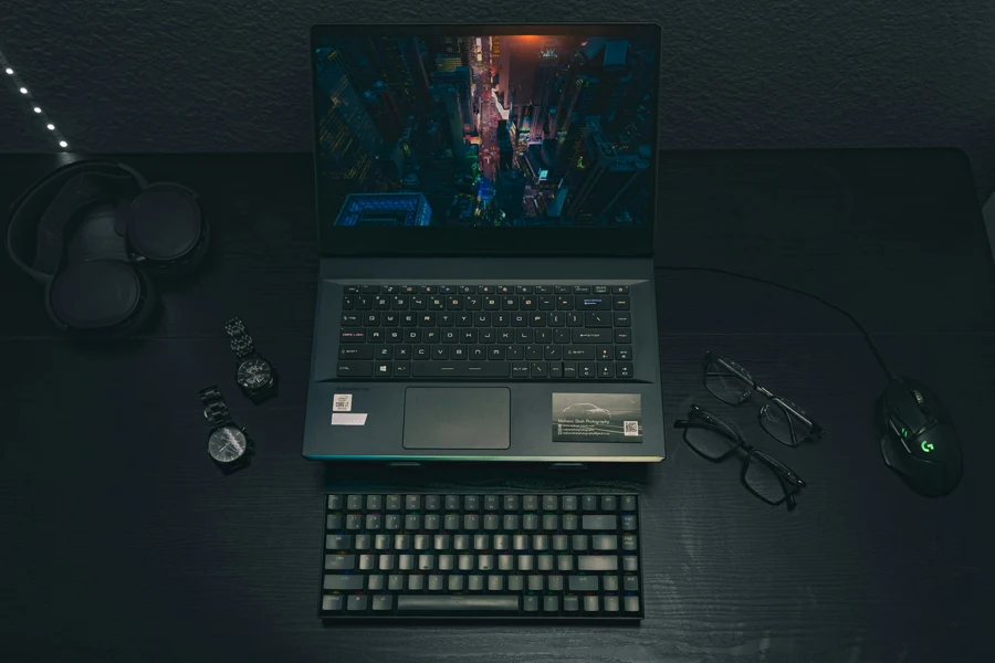 Top Down Shot of Gaming Laptop - MSI GE66 10SFS