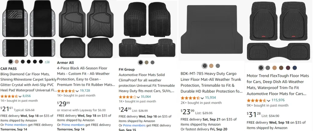 top-selling Car Mats