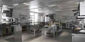 Una cocina comercial repleta de equipamiento