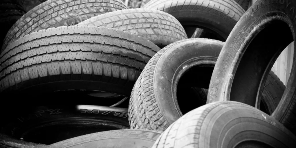 A pile of tires.