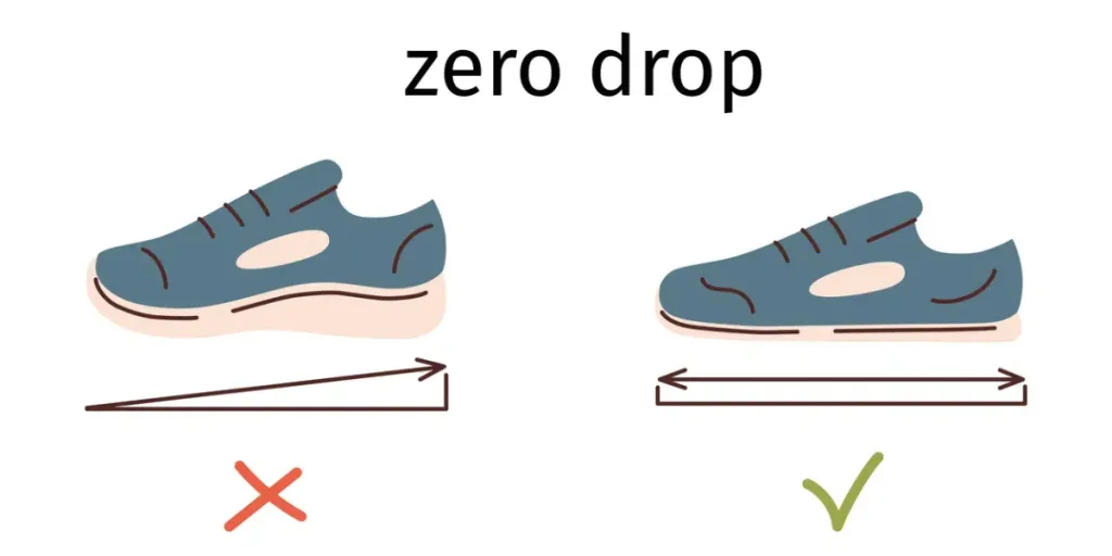 Barefoot shoes advantages, zero drop of shoe sole