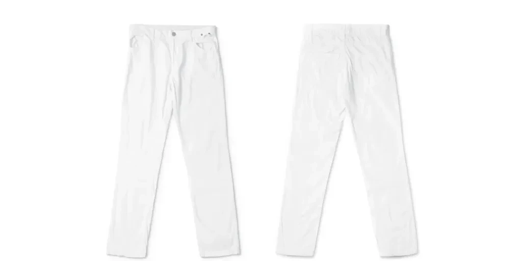 Blank white pants lying mock up