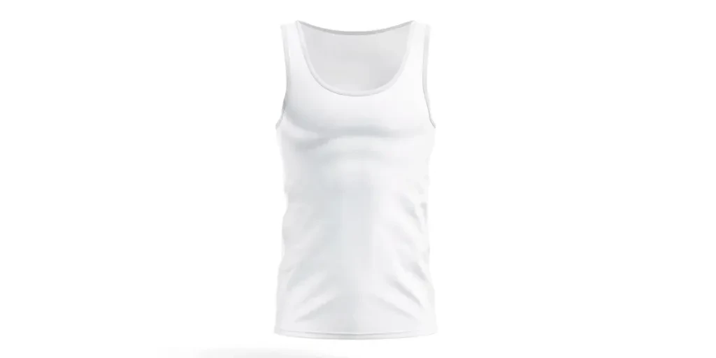 Blank white tank top mockup, front view