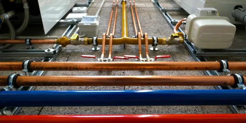 Colorful tubes of a large heater