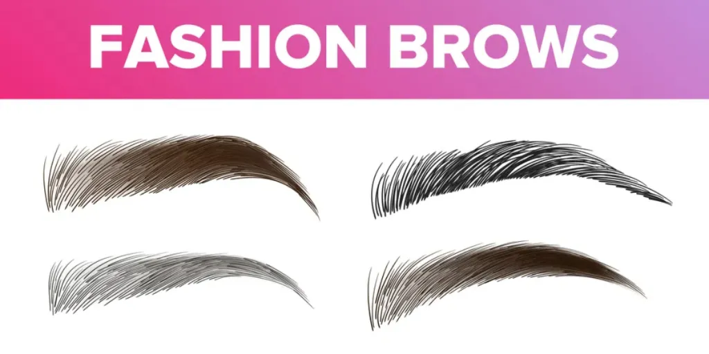 IFashion Brows Iimilo ezahlukeneyo kunye neentlobo zeVector Seti