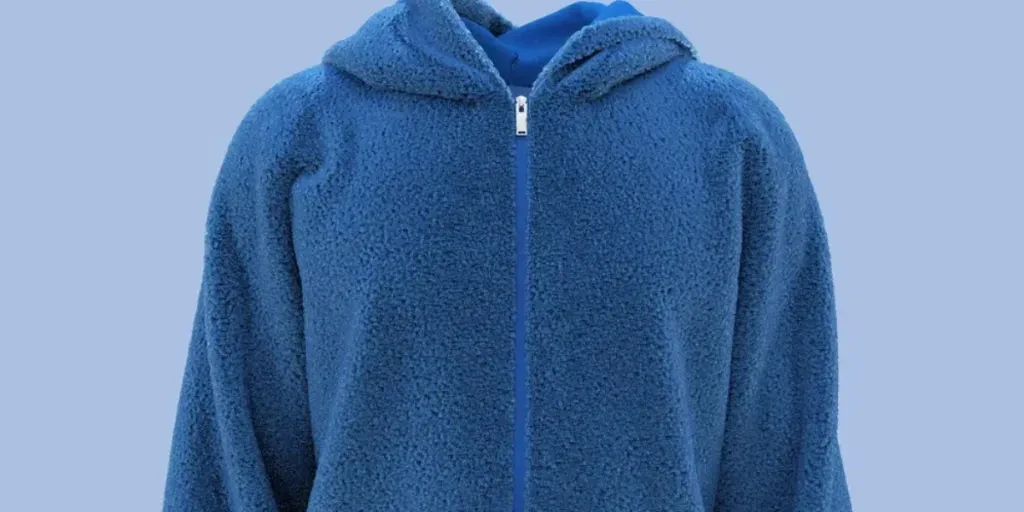 Fleece hooded sweatshirt mockup with zipper in front view