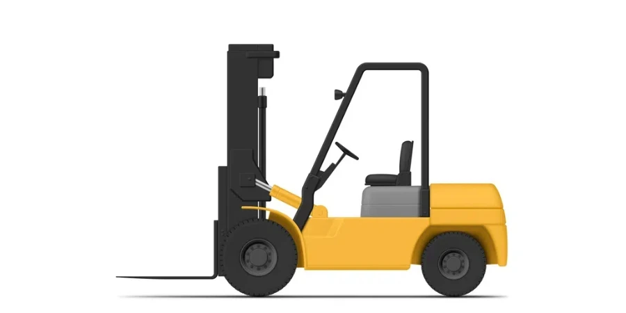 Forklift with fork extensions industrial cargo logistic lift