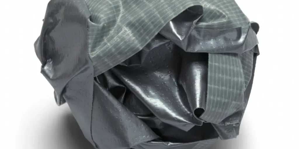 Grey Ball of Duck Tape Isolated on a White Background