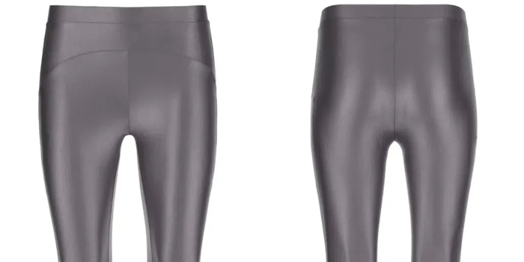 Grys ​​blink vroue se leggings voor en agter geïsoleer op wit agtergrond