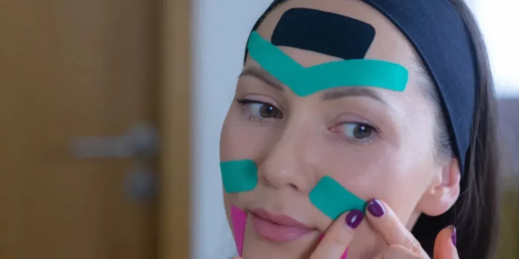 Taping kinésiologique pour lifting du visage et du corps