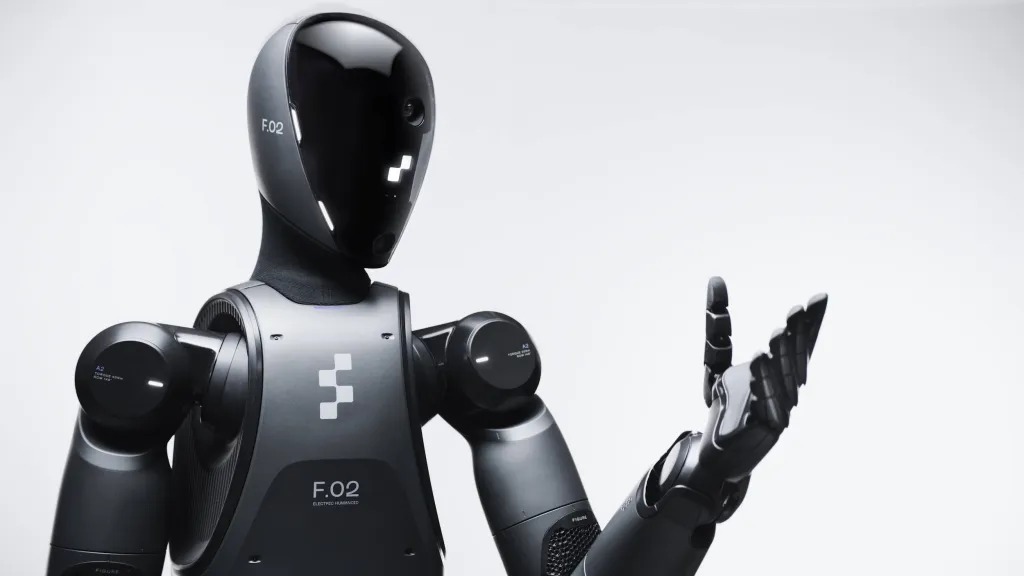 Ilogo ye-OpenAI enomqondo werobhothi we-humanoid.