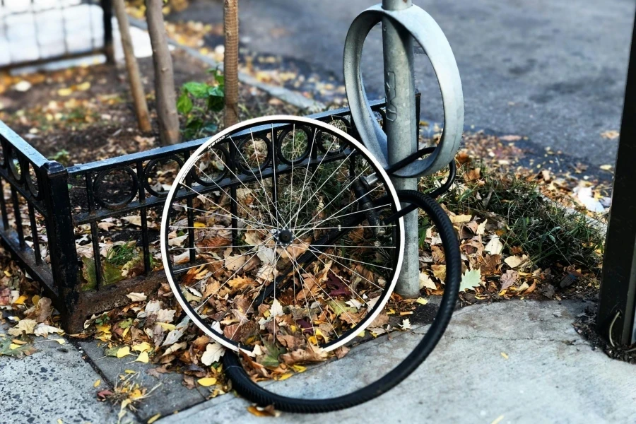 Partes de un neumático de bicicleta.