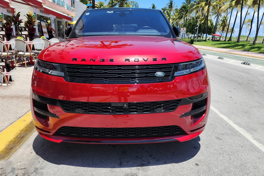 Red Range Rover Sport parked outside