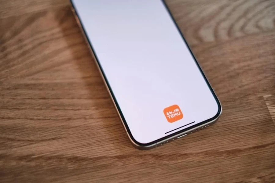 Temu app open on a phone